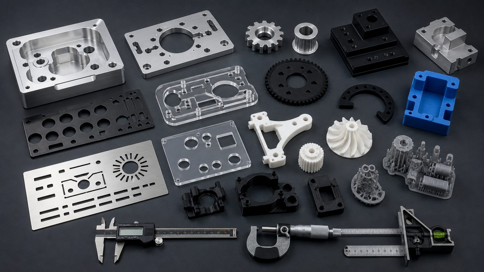 CNC lazer kesim ve 3D baskı ile üretilmiş numune parçalar
